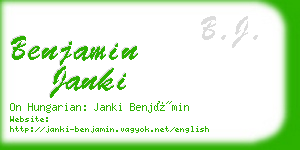 benjamin janki business card